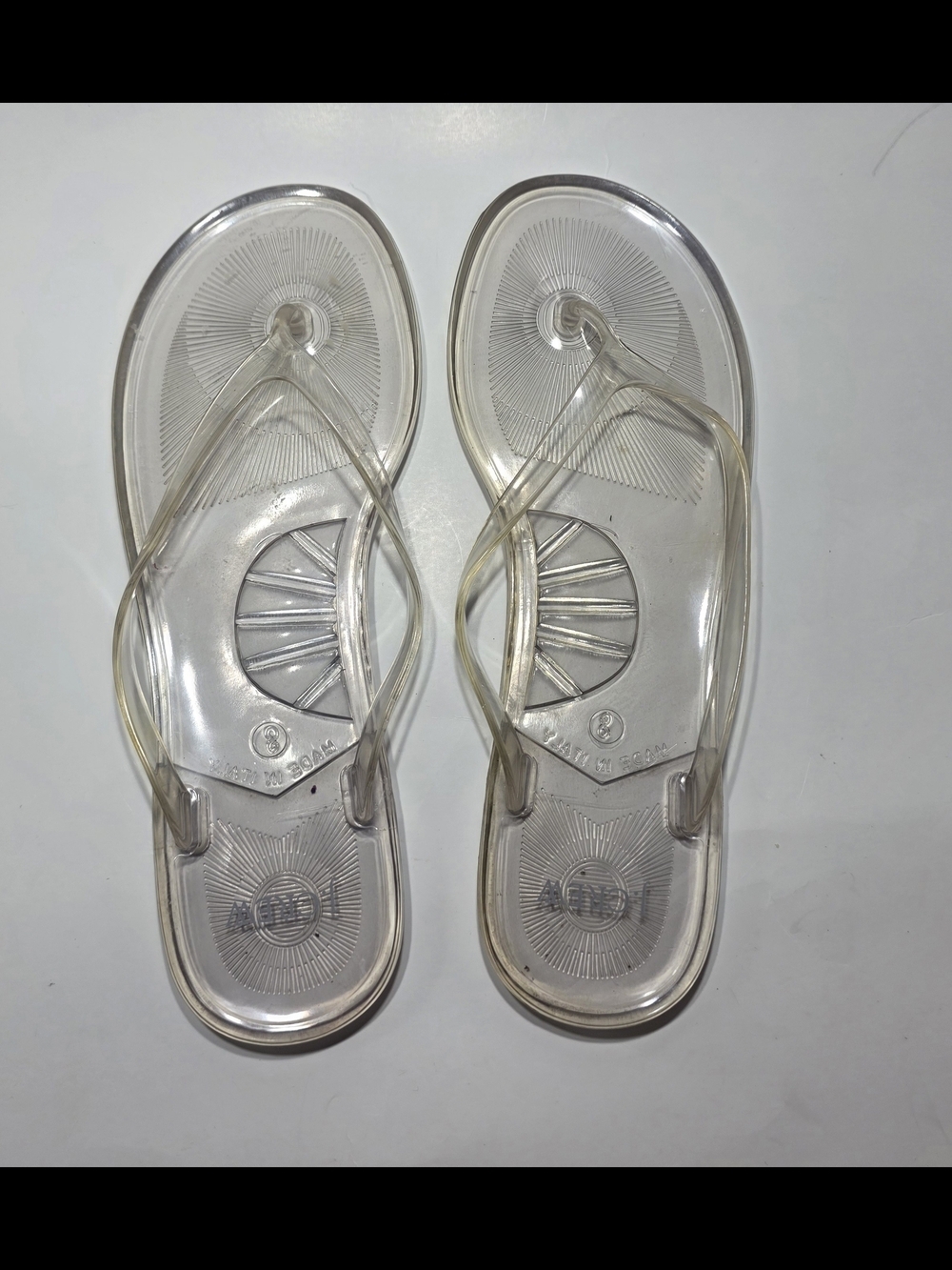 J.Crew Clear Jelly Thong Flip Flop Sandals Women's Size 8 Made in Italy
